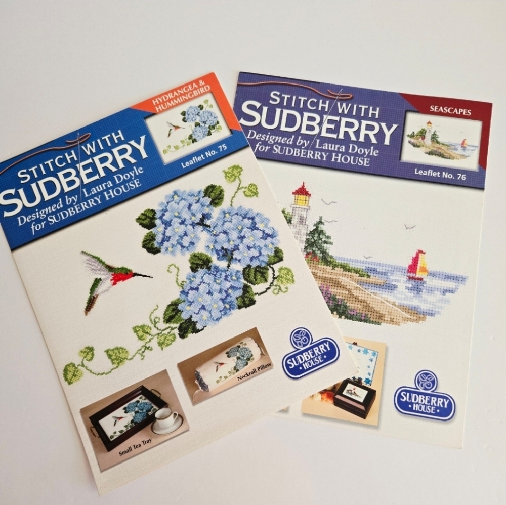 Stitch with Sudberry House Cross Stitch Booklets Hummingbird Lighthouse Set of 2